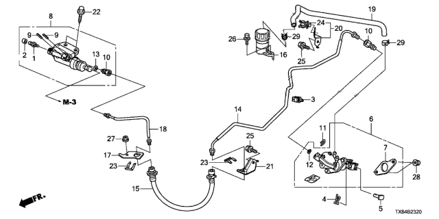 2013 Acura ILX  Stay, Clutch Fluid Tube Diagram for 46972TR0A00