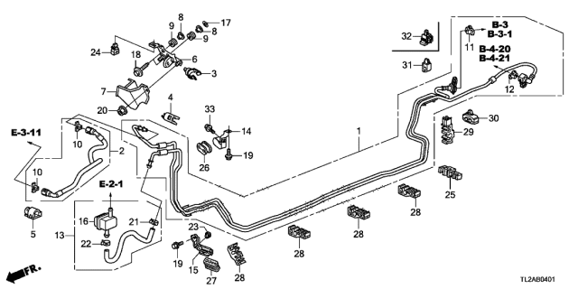2013 Acura TSX  Clamp F, Fuel Pipe Diagram for 91599TA0A01