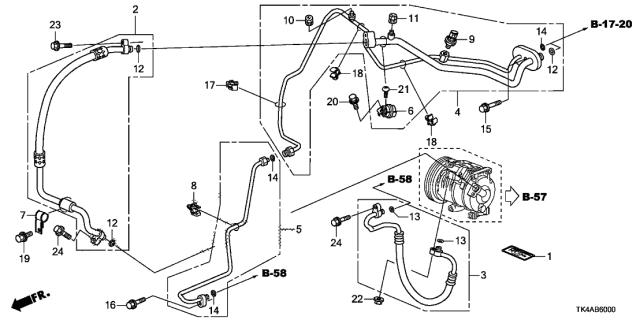 2014 Acura TL Clip, Receiver Pipe Diagram for 91548S3N003