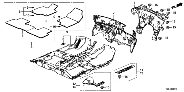 2020 Acura RDX Garnish Left, Rear (Deep Black) Diagram for 84261TJBA01ZA