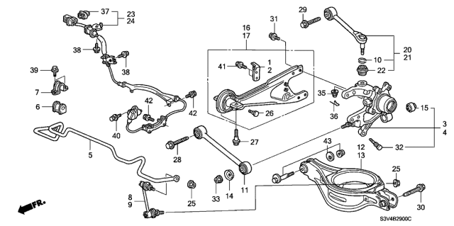 2001 Acura MDX  Bolt (12X88) Diagram for 90174S0XA00