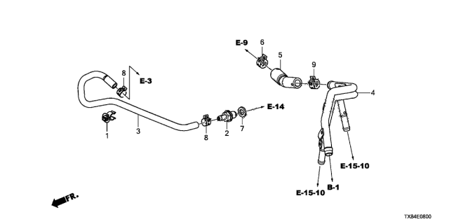 2014 Acura ILX Hybrid  Tube, Breather Diagram for 17153RW0A00