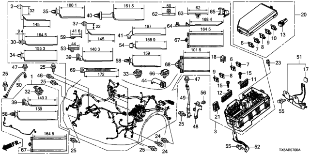 2019 Acura ILX  Rubber (10X10) Diagram for 38253TR0000