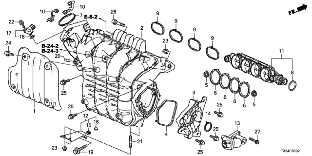 2017 Acura ILX Plate Diagram for 171165A2A00