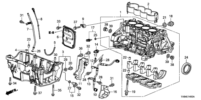 2013 Acura ILX Hybrid  O-Ring (17.8X2.4) (Nok) Diagram for 11203PWA003