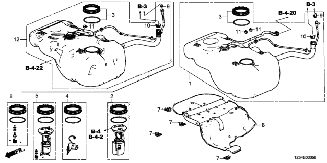 2020 Acura MDX  Protector, Fuel Tank Diagram for 17519TZ5A00