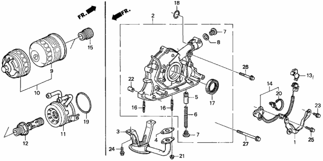 2001 Acura Integra  Strainer, Oil Diagram for 15220P72000
