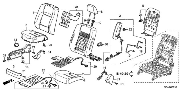 2011 Acura ZDX Clip Diagram for 81291TA0A01