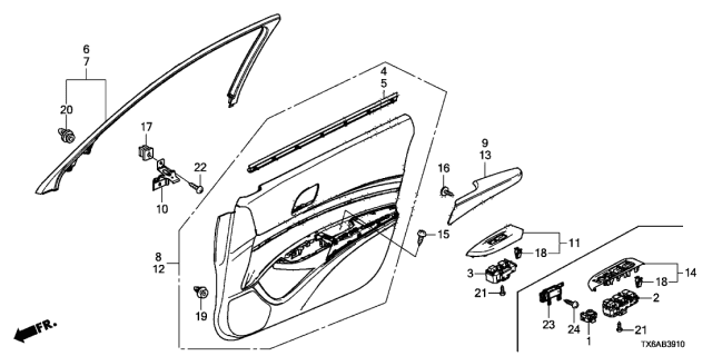 2021 Acura ILX Bracket, Pull Pocket Diagram for 83508TX6A00
