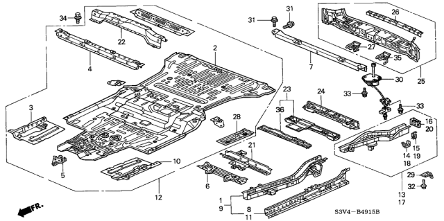 2005 Acura MDX  Plate, Spare Tire Support Diagram for 65811S3VA10ZZ