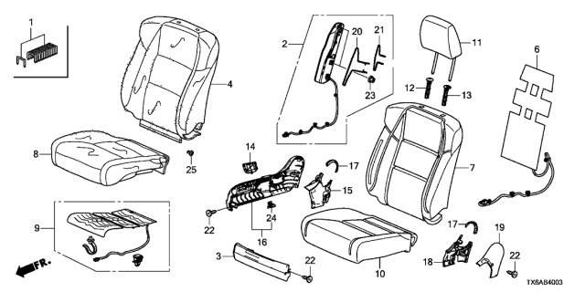 2018 Acura ILX  Cover, Right Front Seat-Back Trim (Sandstorm) Diagram for 81121TX6A61ZA