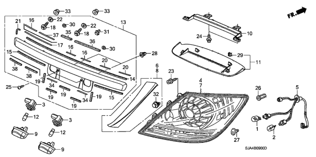 2007 Acura RL  Clip, Snap Fitting Diagram for 90666SJA003