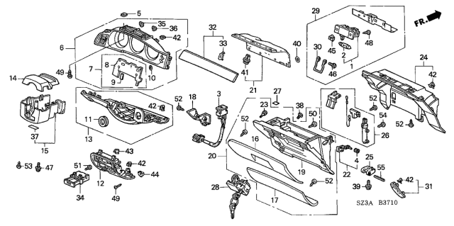 2004 Acura RL  Arm, Glove Box Stopper Diagram for 77508SX0000