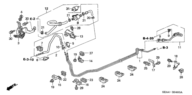 2005 Acura TSX  Stay B, Fuel Pipe Diagram for 17762SDAA00