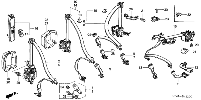 2005 Acura MDX  Cover, Shoulder Slide Adjuster (Light Saddle) Diagram for 81461S84A02ZE