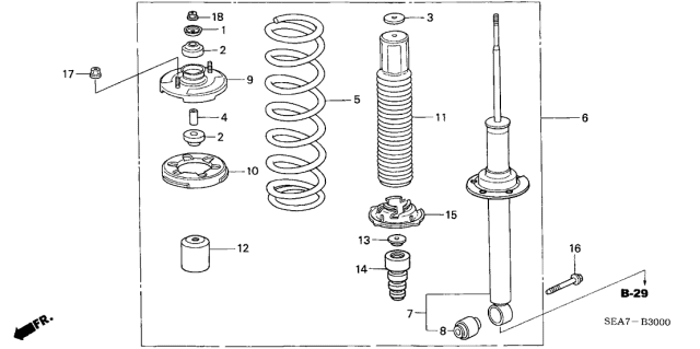 2004 Acura TSX Base, Rear Shock Absorber Mounting (Showa) Diagram for 52675S84A01