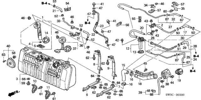 2005 Acura NSX  Clamp, Fuel Tube (D13.5) Diagram for 91411SEB003