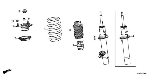 2021 Acura TLX Rubber, Front Diagram for 51670TGVA01