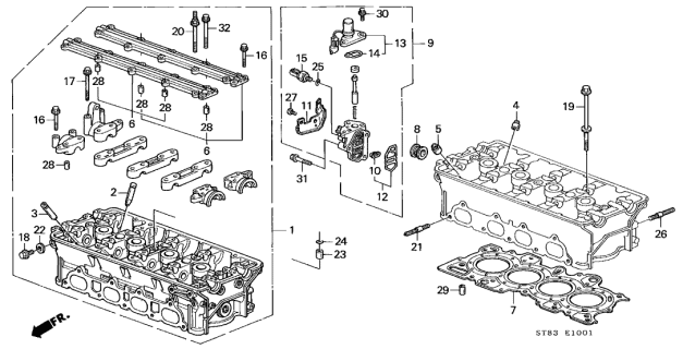 1996 Acura Integra  Filter, Spool Valve Diagram for 15815PR3004
