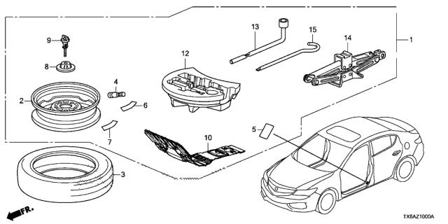 2018 Acura ILX Tire (T135/70D17) (92M) (Goodyear) Diagram for 42751GYR050