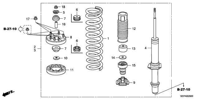 2008 Acura TL Rubber, Front Spring Mounting Diagram for 51686SDAA01