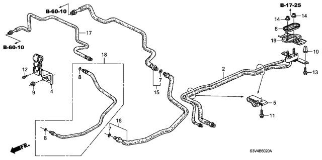 2006 Acura MDX Grommet, Air Conditioner Pipe Diagram for 80464S3VA00