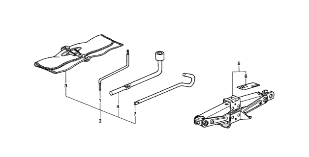 1999 Acura Integra  Bag, Tool Diagram for 89101SW5003