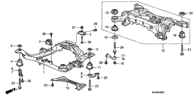 2011 Acura ZDX  Bolt, Flange (14X125) Diagram for 90161S0XA00
