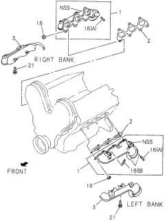 1996 Acura SLX  Gasket, Exhaust Manifold Diagram for 8971043160