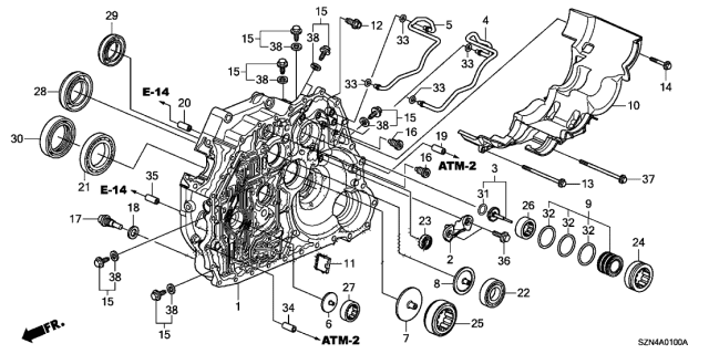 2012 Acura ZDX  Bearing (15X32X8) Diagram for 91011RT4004
