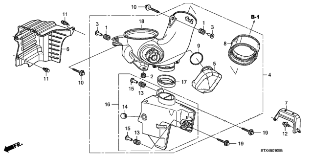 2013 Acura MDX Stay A, Air In. Diagram for 17247RYEA00