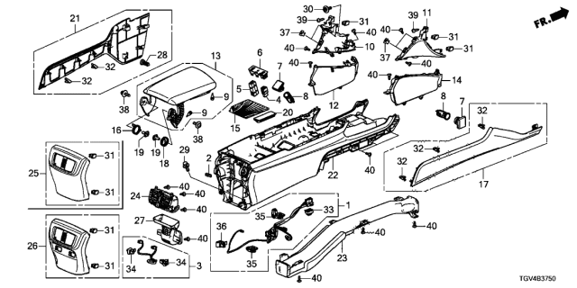 2021 Acura TLX  MAT, COIN POCKET Diagram for 83413TGVA01