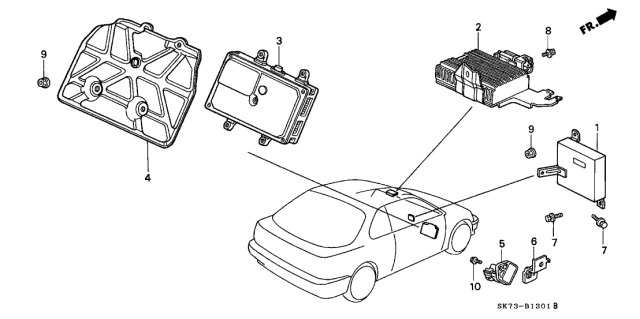 1990 Acura Integra Control Module, Engine Diagram for 37820PR4L51