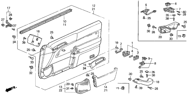 1998 Acura CL  Clip, Door Lining (Classy Gray) Diagram for 91561SM4013ZM