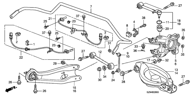 2010 Acura ZDX Nut, Self Lock 14Mm Diagram for 90362SZNA01