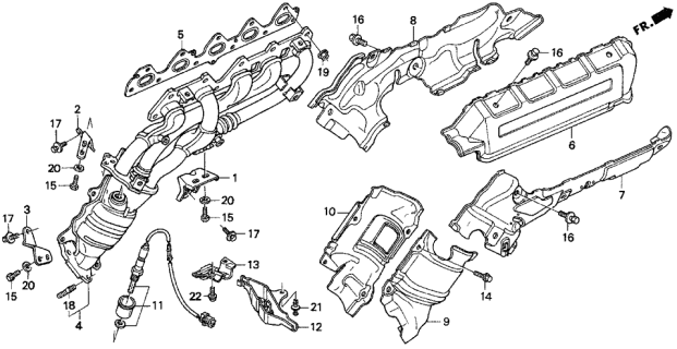 1995 Acura TL  Cover A, Exhaust Manifold Diagram for 18120P1RA00