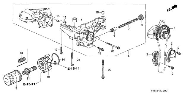 2004 Acura RSX  Chain (64L) Diagram for 13441PCX004