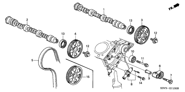 2001 Acura MDX Adjuster, Automatic Diagram for 14520P8EA01