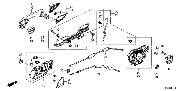 2016 Acura ILX  Handle, Driver Side (Catalina Blue Pearl) Diagram for 72181SZNA01YA