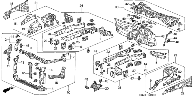 2002 Acura RSX  Bolt-Washer (8X20) Diagram for 934070802008