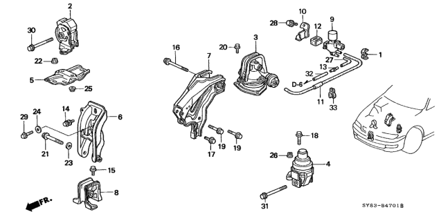 1997 Acura CL  Bolt, Flange (12X25) Diagram for 90163SC2000