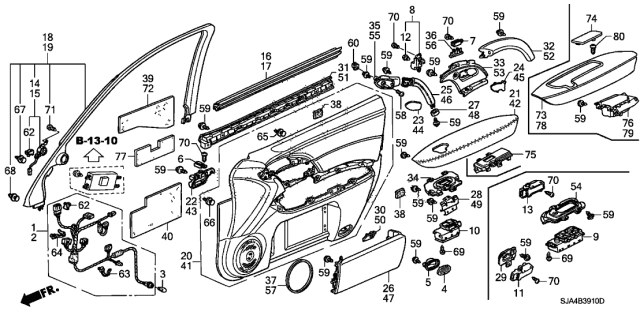 2011 Acura RL  Grip, Driver Side (Lower) (Dark Silver) Diagram for 83580SJAA02ZA