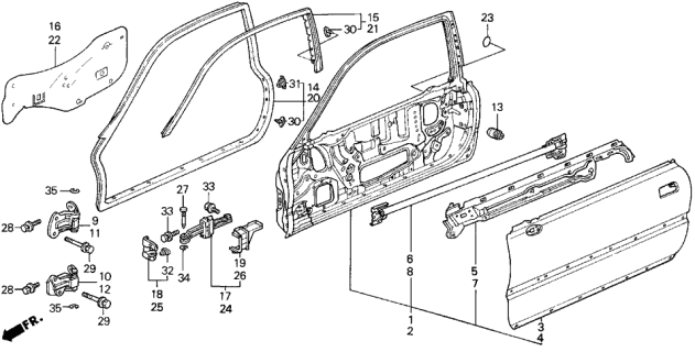1992 Acura Legend Seal, Handle Hole (Outer) Diagram for 72367SK8000