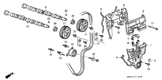 1991 Acura Integra Oil Seal, 27X43X9 Diagram for 91203PFB013
