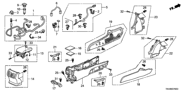 2010 Acura TL  Lid, Maintenance (Premium Black) Diagram for 83404TK4A01ZA