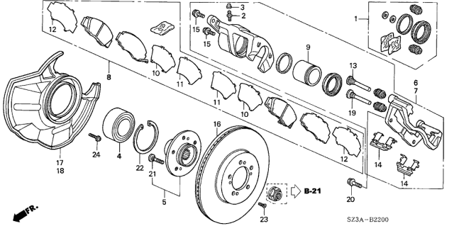 2004 Acura RL  Retainer Diagram for 45237S0KA01