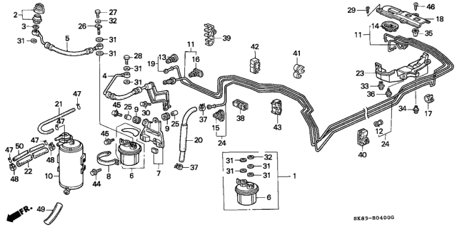 1990 Acura Integra  Stay, Fuel Strainer Diagram for 16918SK7A30