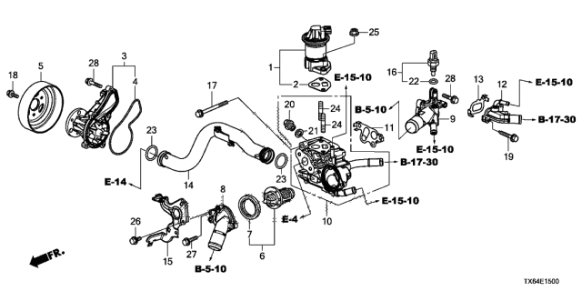 2013 Acura ILX  Pulley, Water Pump Diagram for 19224R1AA01
