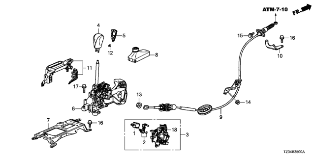 2015 Acura TLX  Bracket, Select Lever Diagram for 54201TZ4A80