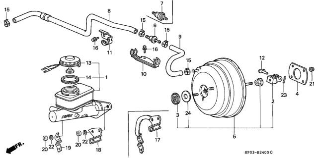 1991 Acura Legend  Stay, Master Power Tube Diagram for 46407SP0A00